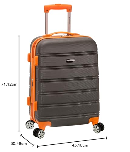 Rockland Melbourne Hardside Expandable Luggage with Spinner Wheels, Blue, Checked Large 28