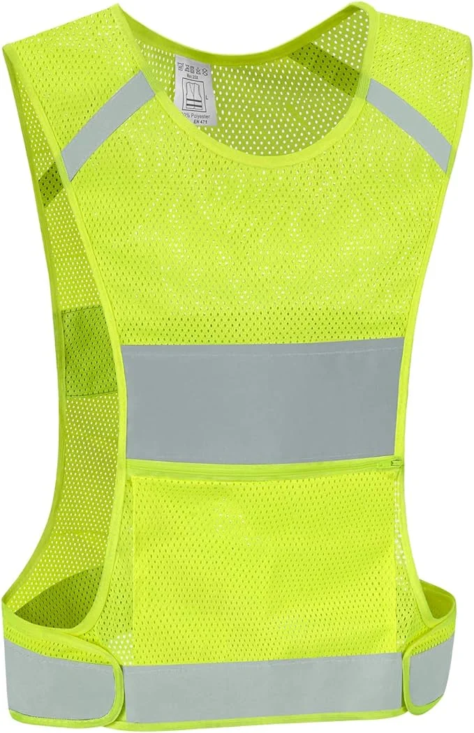 IDOU Reflective Vest Safety Running Gear with Pocket,High Visibility for Running,Biking,Walking,Women & Men