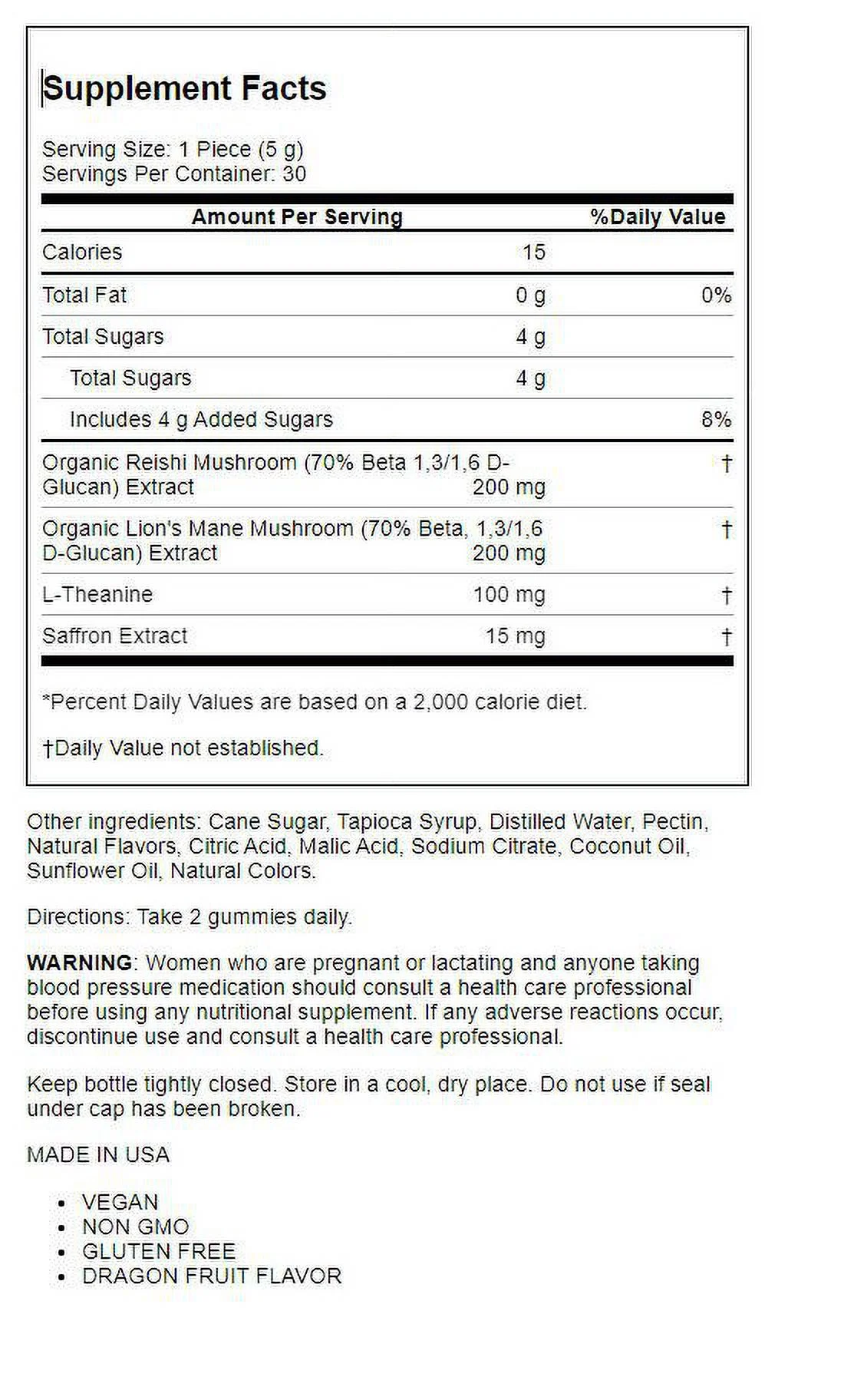 Melting Forest Chill Calming Mushroom Gummies - Dragon Fruit 30 Gummies