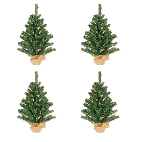 Rocky Mountain Goods Tabletop Small Christmas Tree 12” - Unlit Christmas Tree with Burlap Weighted Base - Great for Christmas Table Center Piece - Beautiful Miniature Pine Tree (1)