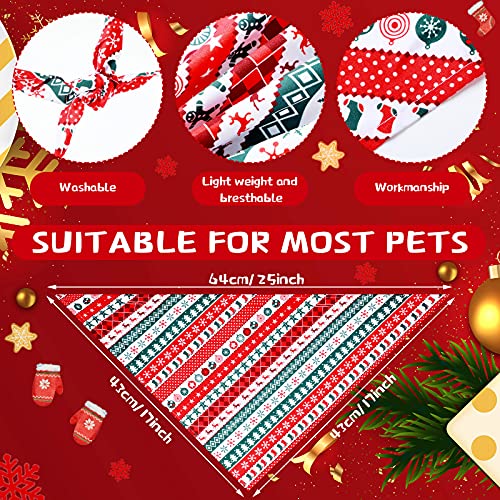 Frienda 24 Pcs Christmas Dog Bow Ties Collar Set, Include 10 Neckties, 10 Bowties and 4 Bandanas Scarf, Adjustable Christmas Dog Bows Santa Claus Collar for Small Medium Dogs Pet Grooming Accessories