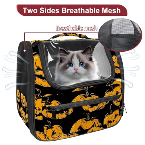 Halloween Pumpkin Pet Carrier Soft Sided Carrier for Small Medium Cats Dogs
