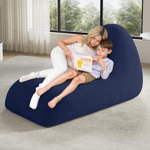 COMAX Bean Bag Chairs for Kids, Unicorn Kid Beanbag Chair with Filler, Toddler Lounge Bean Chair Corduroy, Lazy Floor Lounger for Girls and Boys Stuffed, Pink