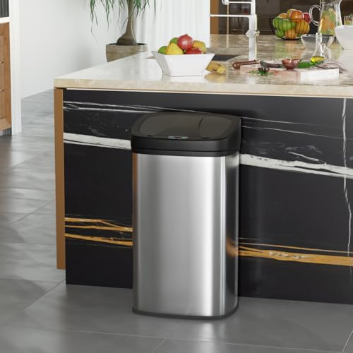 BestOffice 22 Gallons Automatic Sensor Large Kitchen Trash Can with Stainless Steel, Touchless Garbage Bin with Lid for Kitchen, Home, Office Waste Bin 82L