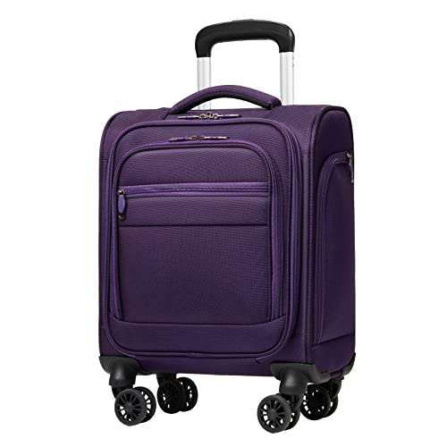 Coolife Underseat Carry On Luggage Softside Lightweight Rolling Travel Bag Spinner Suitcase
