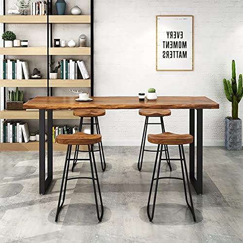 Industrial Bar Table,Solid Wood Bar Height Table Creative Live Edge Dining Table,Long Bar Table Rustic Tall Counter Height Table,Rectangular Narrow Bar Table(86.6
