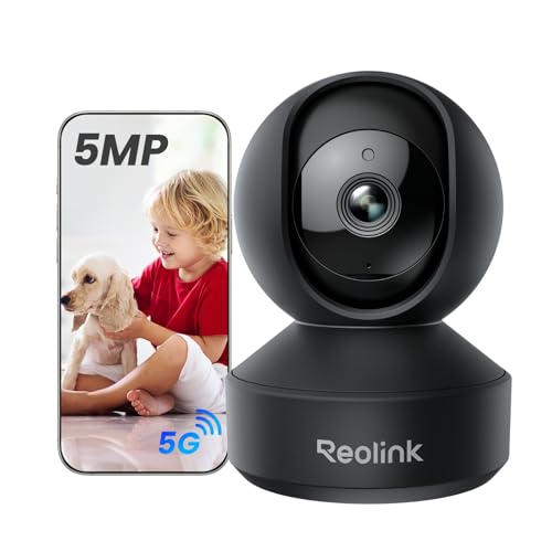 REOLINK E1 Pro 3K PT Wi-Fi Indoor Camera for Baby & Pet Monitoring, Auto Tracking, 5MP Night Vision Enhanced by F1.6 Aperture, Person/Pet/Baby Crying Detection, 2.4/5GHz Wi-Fi, Two-Way Audio