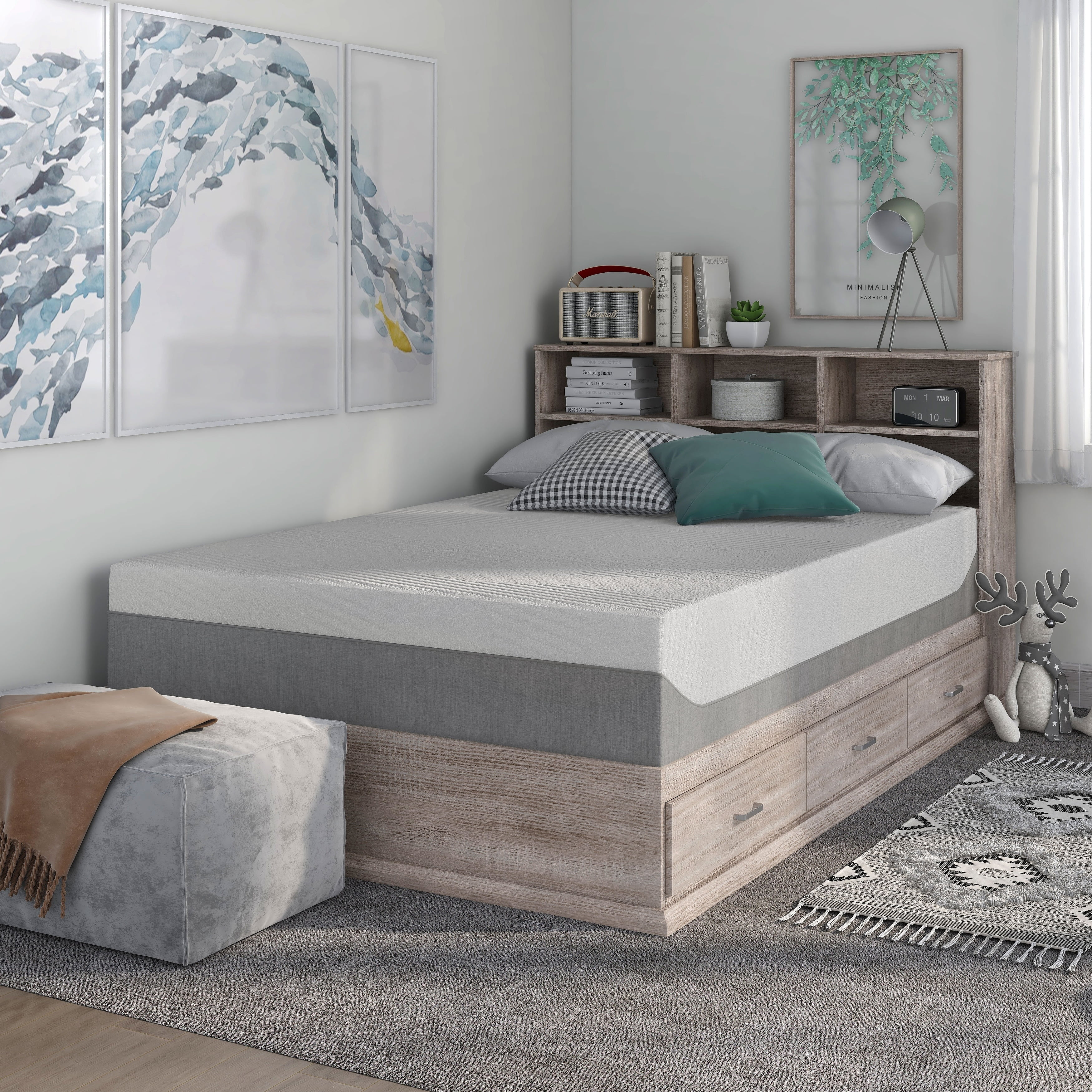 Furniture of America Tellura TENCEL Fiber Contemporary White 12-inch Memory Foam Mattress by  Full