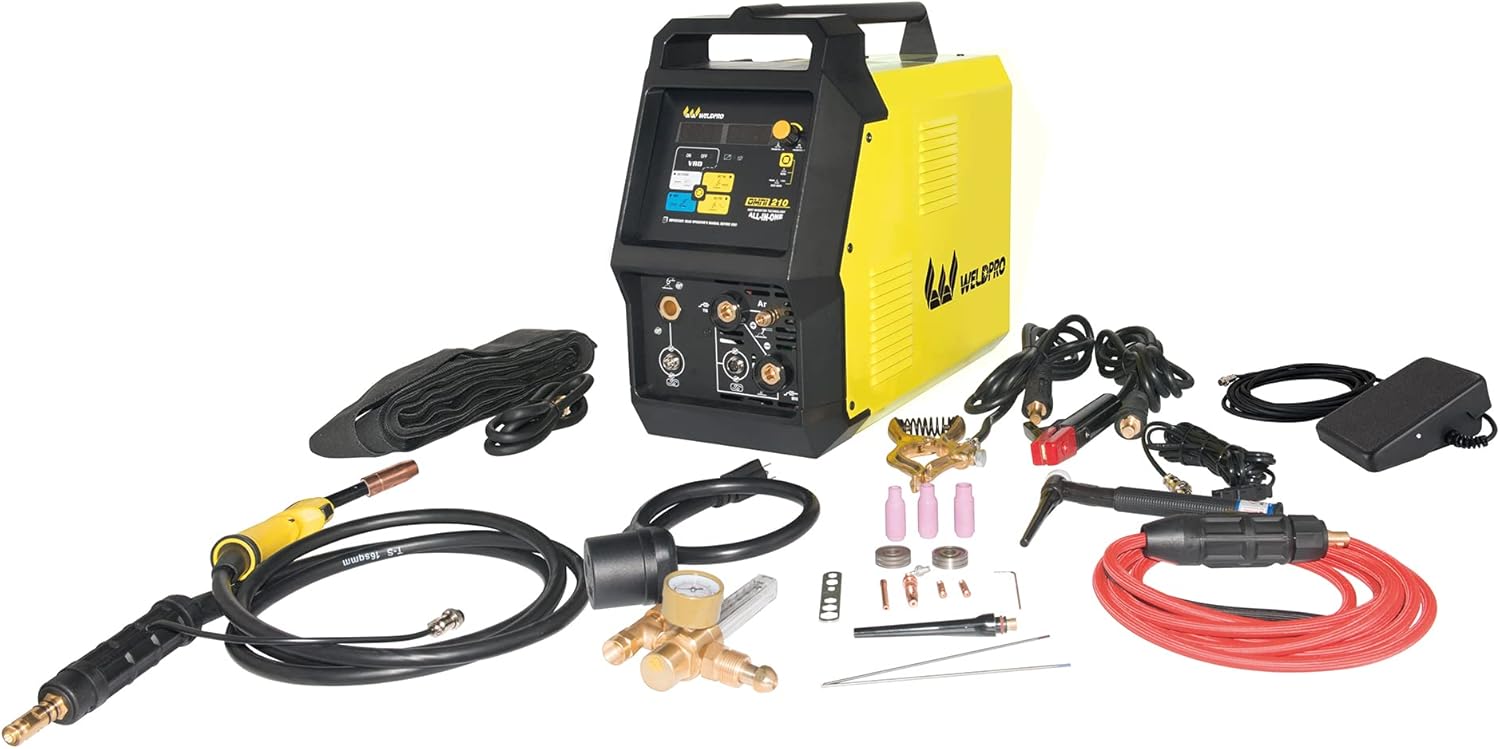 Weldpro Omni 210 Dual Voltage 115V/230V AC/DC Multi-Process Welder - MIG/Flux Core/Stick/ACDC High Frequency TIG with Pulser and Aluminum Balance/Frequency Control 3 year warranty welding machine