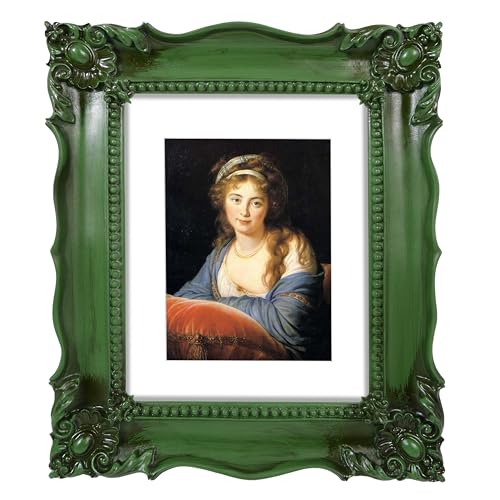 11x14 Picture Frame Matted to 8x10, Black Gothic Frames for 11x14 Posters Photos Certificates, Vintage Gallery Wall and Tabletop Decor