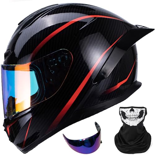 Trendy Integrated Motorcycle Full Helmet Modular Flip Up Motorcycle Helmet Full Face Motorbike Helmets DOT Approved with mask and Lens Street Sun Protection Helmet for Adult