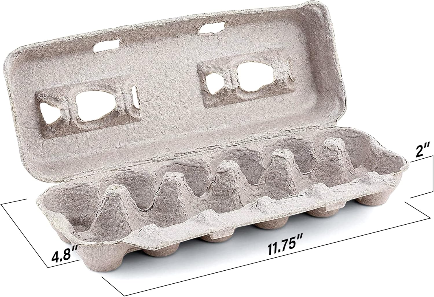 Blank Natural Pulp Egg Cartons Holds Up to Twelve Eggs - 1 Dozen and Biodegradable Pulp Fiber Egg Flats for Storing up to 30 Large or Small Eggs (15 Pieces) Each by MT Products