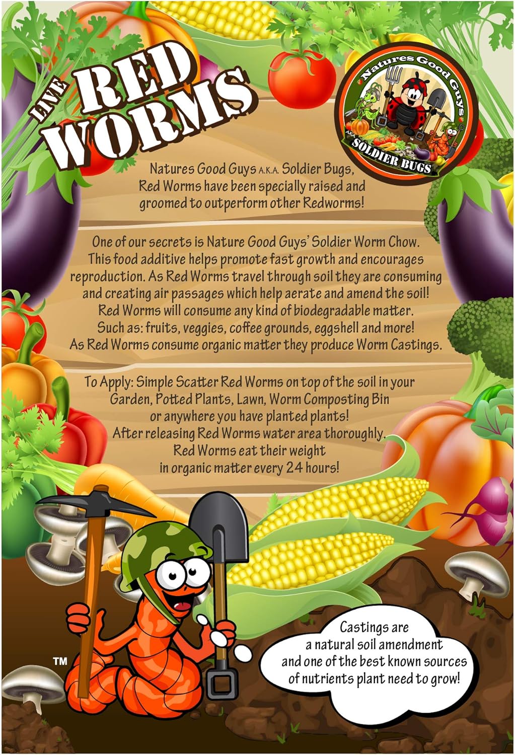 NaturesGoodGuys Live Redworms Composting Red Worms - 600 Red Wigglers