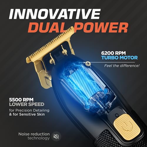Fagaci Professional Hair Clippers for Men Set Turbo Power with Precise Cutting, Barber Clippers for Hair Cutting, Cordless Hair Clippers and Trimmers Set, Maquina de Cortar Cabello, Haircut Barber Kit