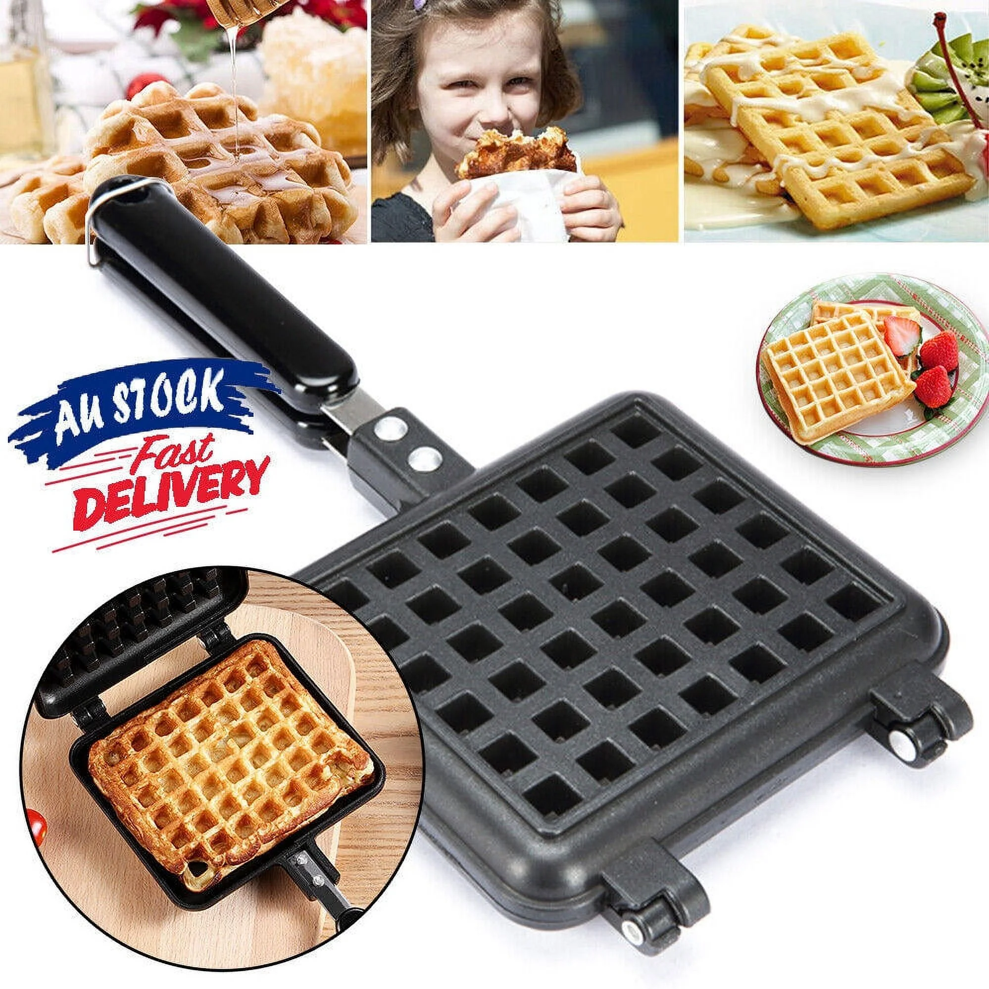 Cooking Waffle Maker DIY Waffle Maker Waffle Cake Mold Baking Tray Household Baking Accessories Kitchen Gas Pancake