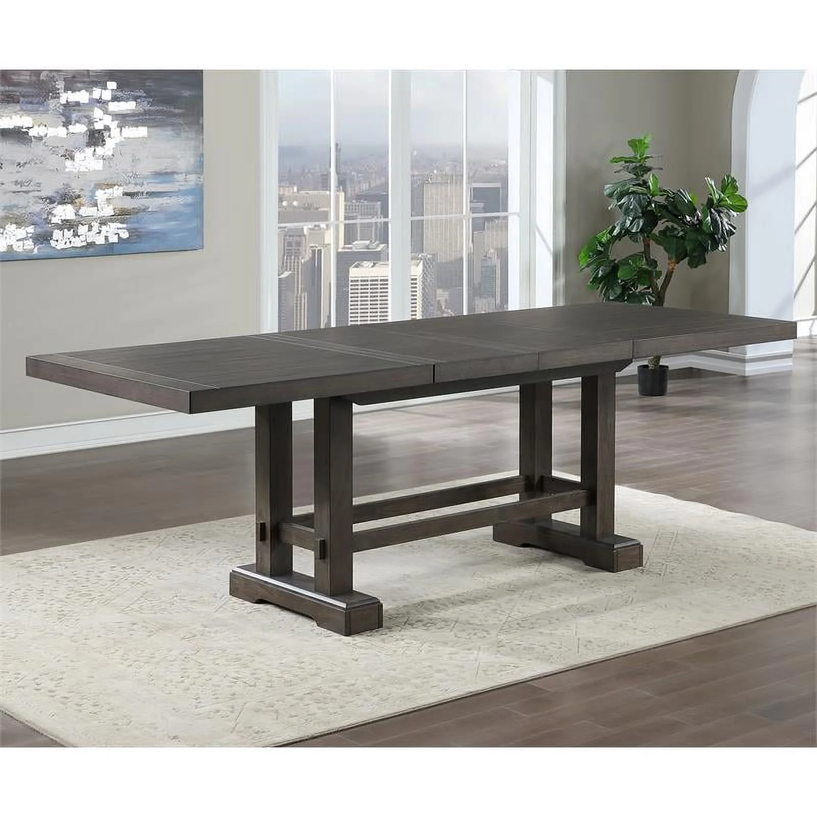 Bowery Hill Contemporary Dusky Cedar Brown Wood Counter Height Dining Table