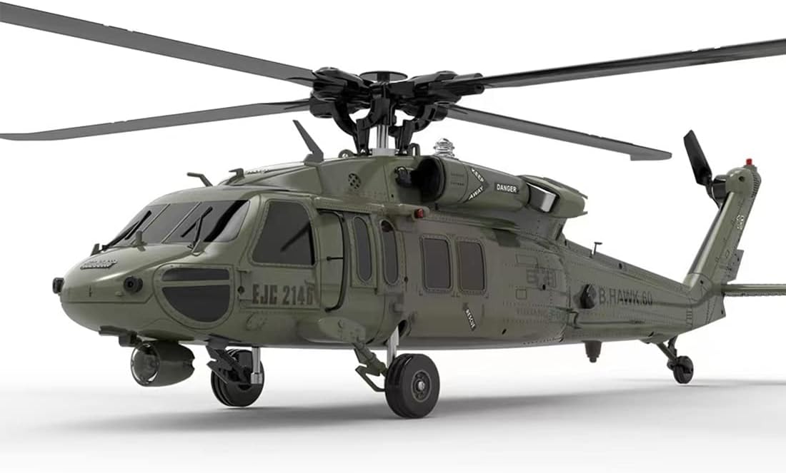 MAYS RC Helicopter for Adults, F09 1/47 2.4G 6CH Brushless Direct Drive Remote Control Military Helicopter for American UH60-Black Hawk Helicopter (RTF Edition)