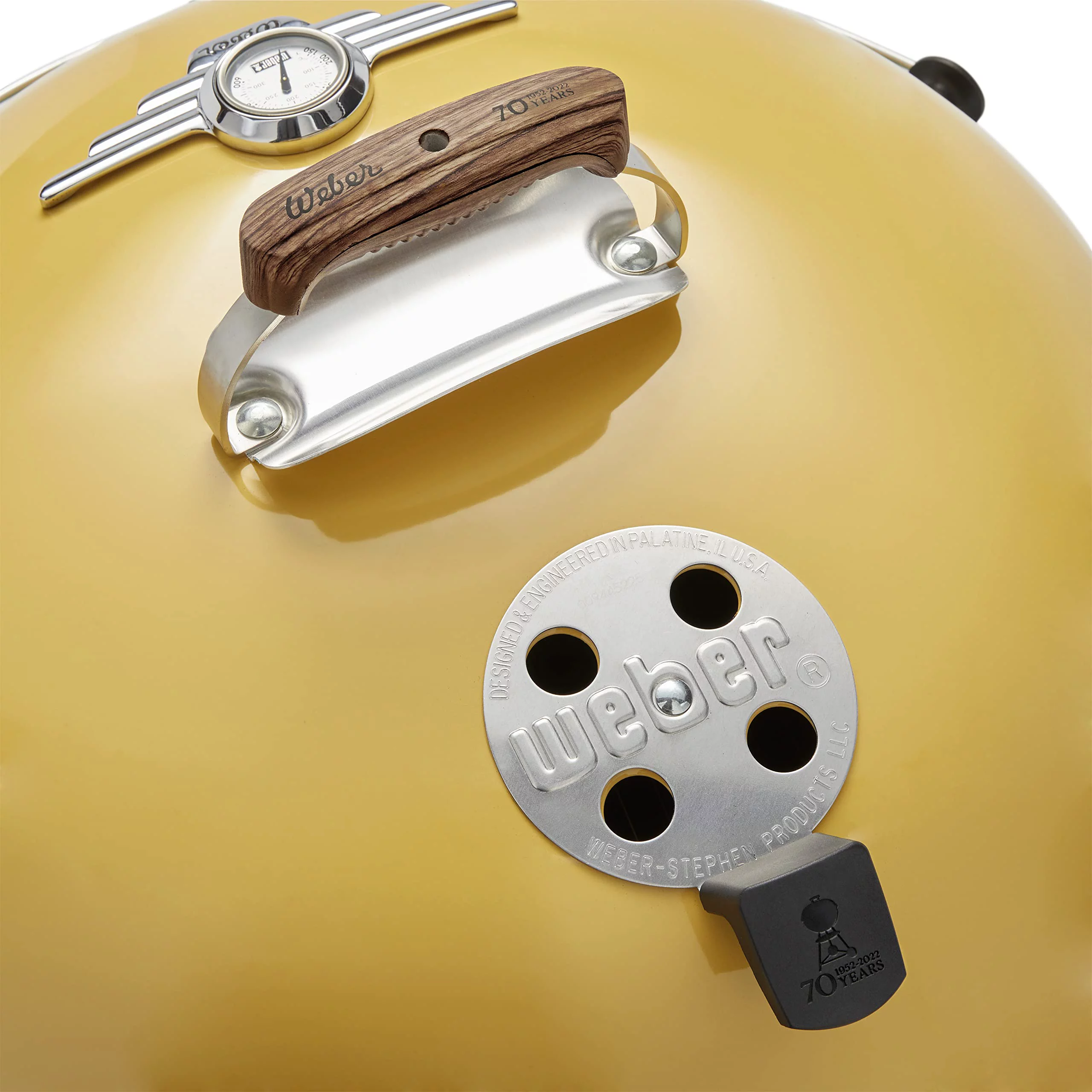 Weber 22 in. 70th Anniversary Kettle Charcoal Grill Hot Rod Yellow