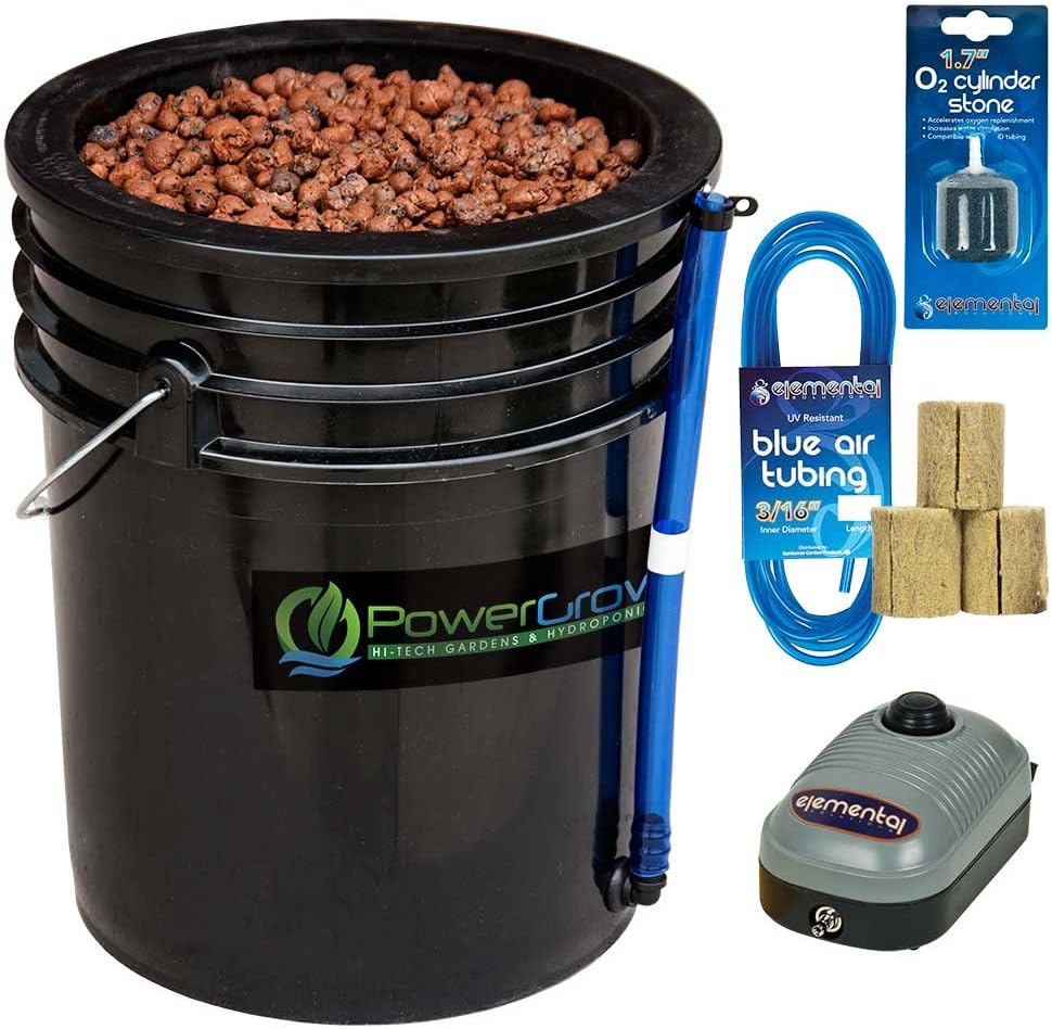 Deep Water Culture (DWC) Hydroponic Bucket Kit 5 Gallon, 10 inch