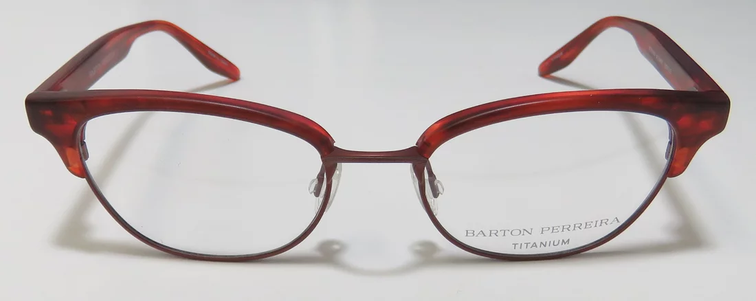 NEW BARTON PERREIRA ESTELLE WOMENS/LADIES CAT EYE FULL-RIM TITANIUM MATTE RED CAT EYES HIP TITANIUM FRAME DEMO LENSES 49-17-140 EYEGLASSES/GLASSES