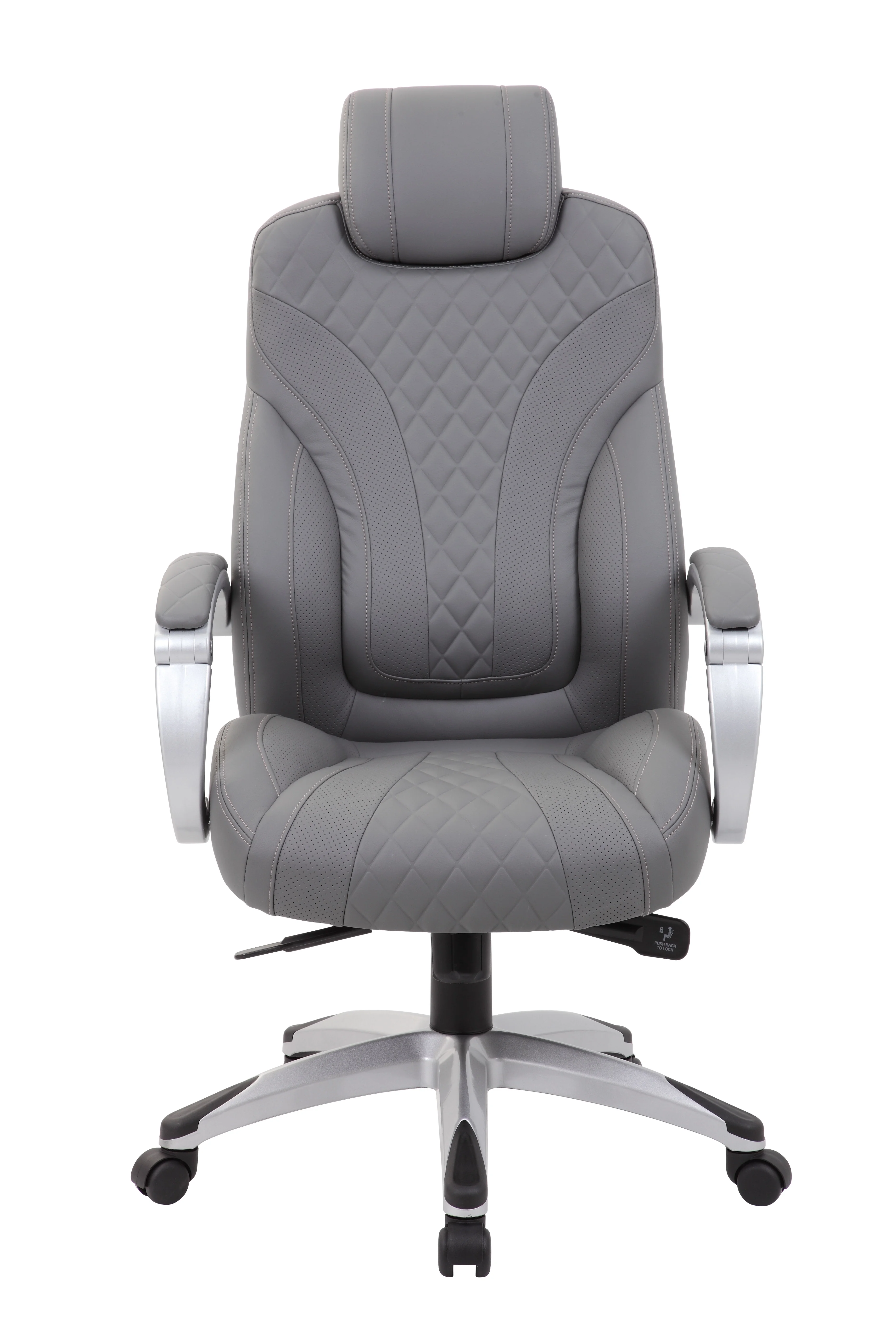 Boss Office & Home X-Series Transitional Grey Executive Hinged Arm Chair