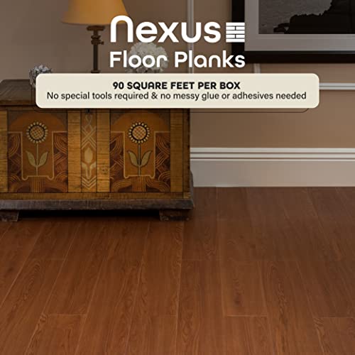 Vinyl Peel and Stick Floor Tile, Self-Adhesive Wood Plank, 10-Pack (15 Square Feet) - 6 Inch Width, 36 Inch Length, 1.2mm - Hickory - Easy DIY Nexus Planks for Any Room by Achim Home Decor