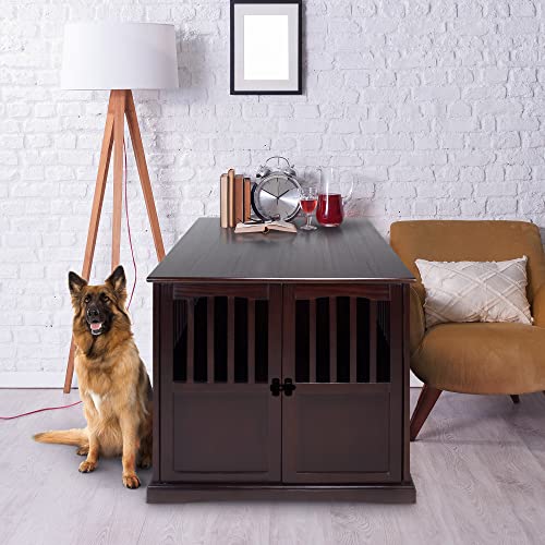 Casual Home Wooden Medium Pet Crate, End Table, Espresso