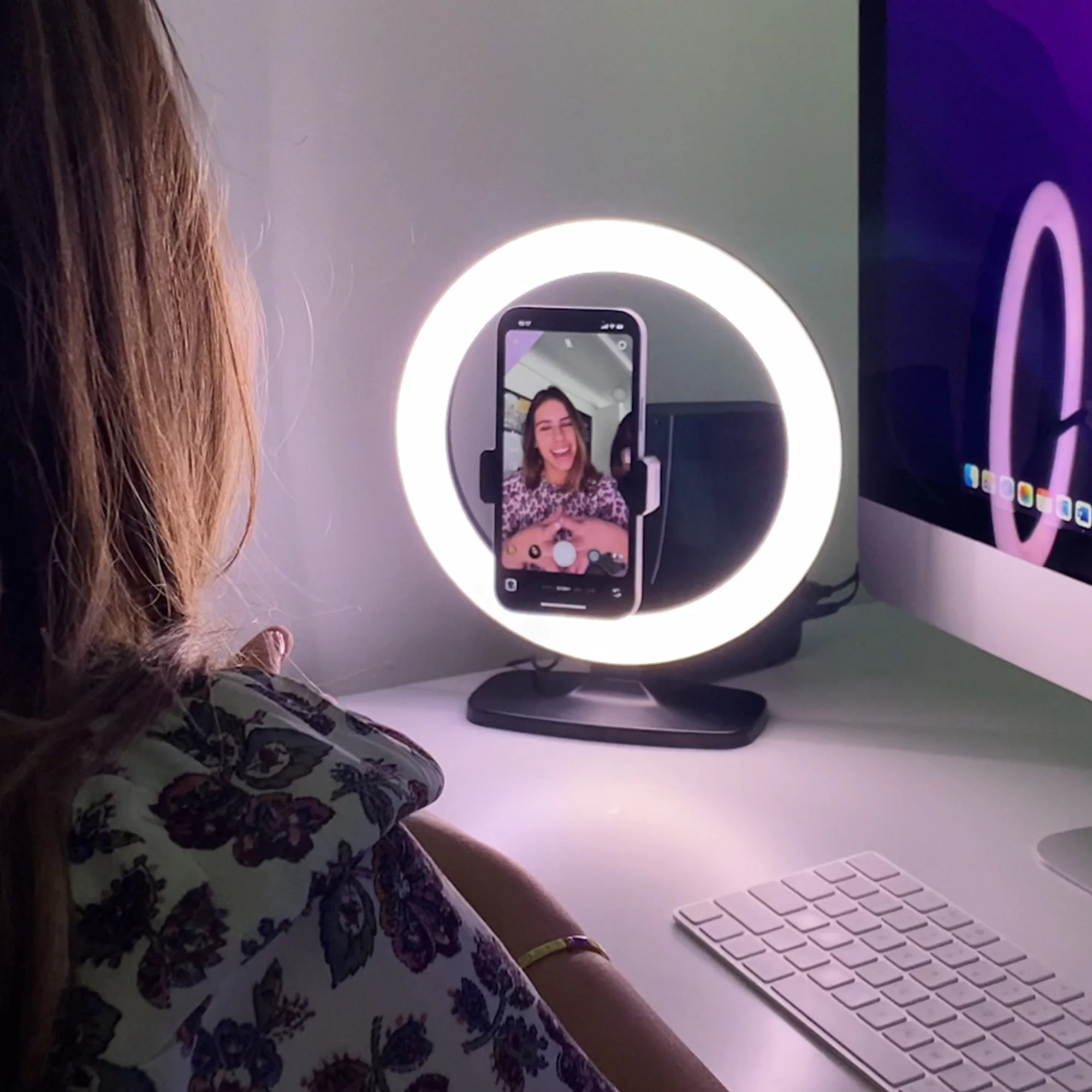 Monster LED Smart Studio Plus Ring Lamp and Vlogging Light Kit, Includes Tripod Stand/Mount