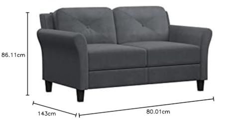 Lifestyle Solutions Harrington Loveseat, Black