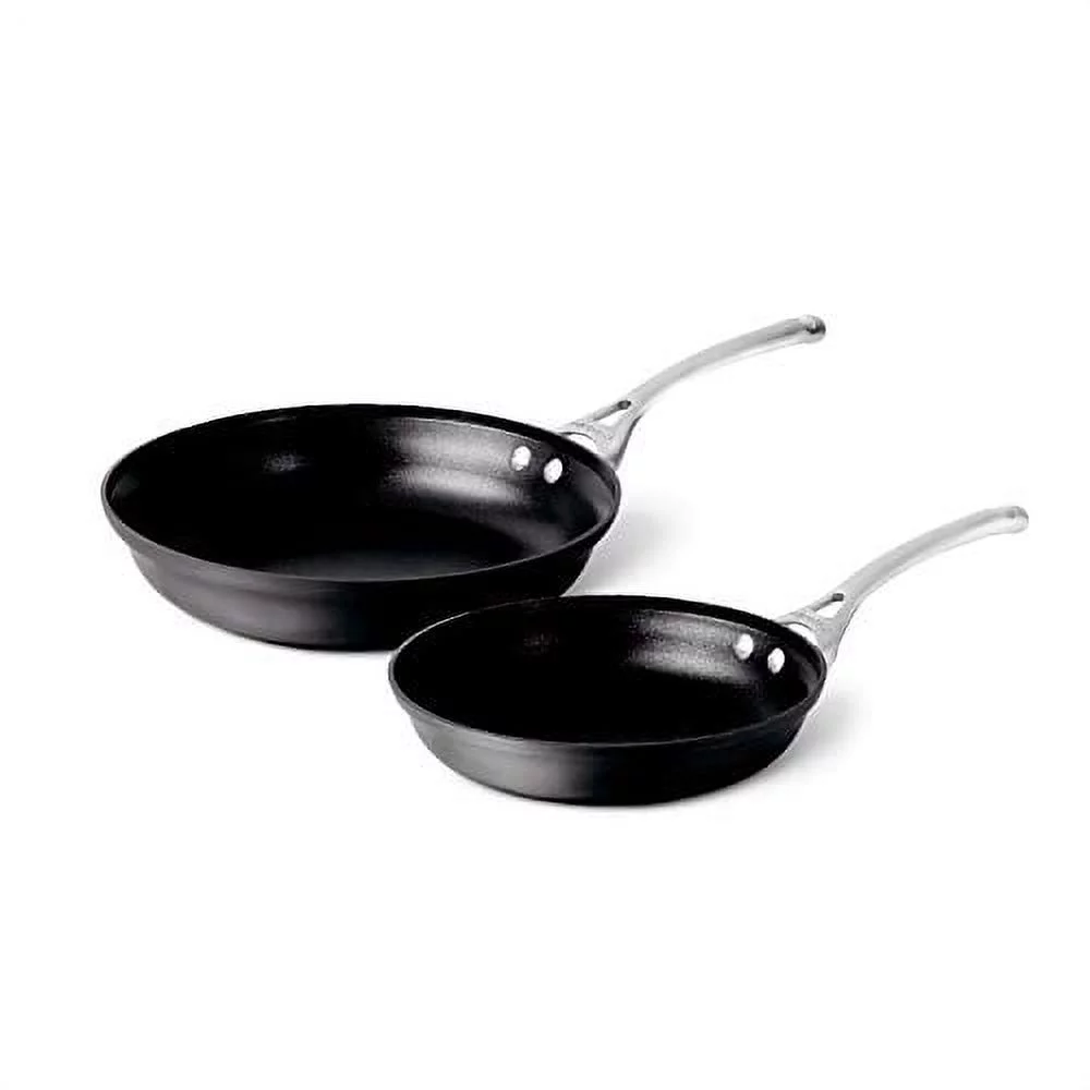 Used Calphalon Aluminum Nonstick Cookware 10-inch and 12-inch Set, Black