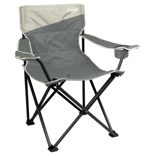 Coleman Big-N-Tall Camping Chair with Cup Holder & Side Pocket, Water-Resistant XL Outdoor Seat Supports up to 600 lbs, Great for Camping, Tailgating, Firepits, Patio, & More