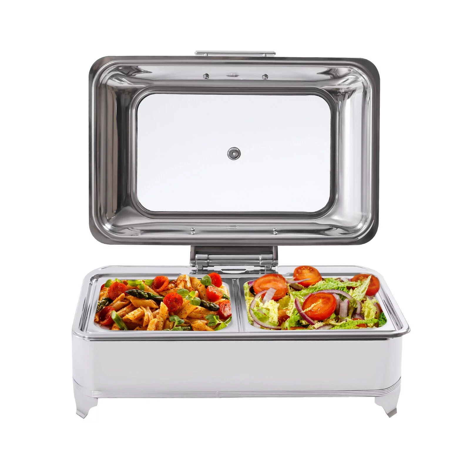 9L Electric Food Warmer W/ 2 Trays Countertop Buffet Server Heating Plate 45-80℃