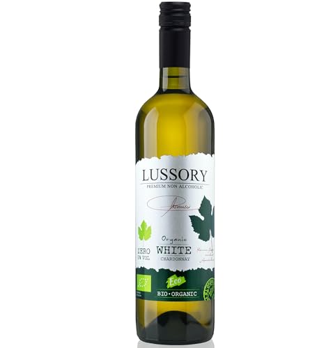 Lussory Organic Chardonnay Dealcoholized 0.0% Non-Alcoholic White From Spain, Low Calories, Organic, Vegan (750ml, 1 Bottle)