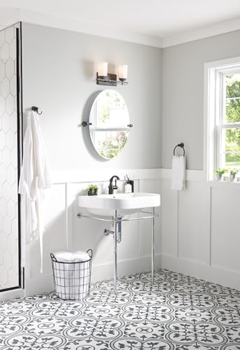 Moen Sarona Mediterranean Bronze One-Handle Single Hole Rustic Farmhouse Bathroom Faucet with Optional Deckplate, Traditional Bathroom Sink Faucet and Drain Assembly, 84144BRB