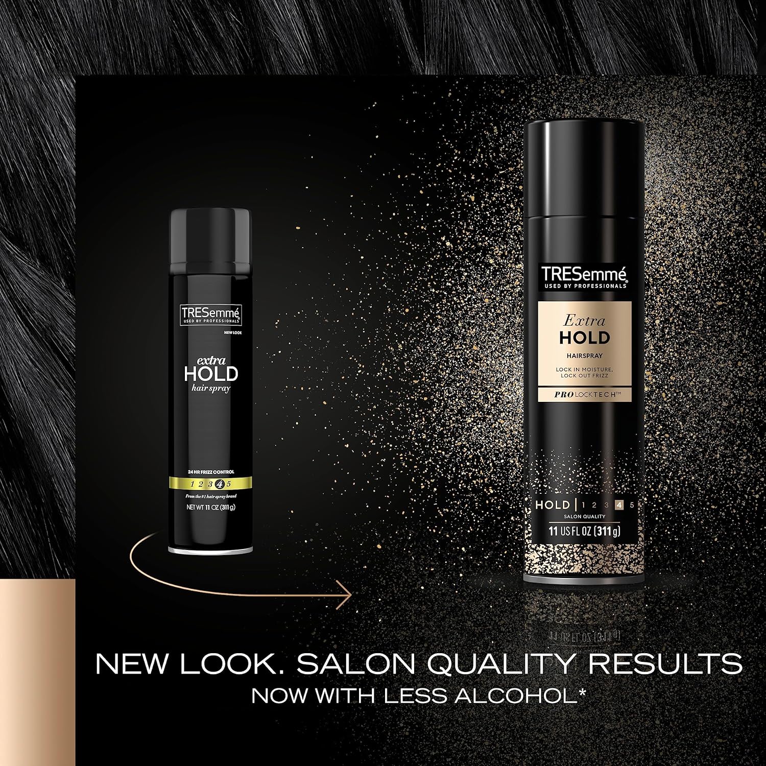 TRESemmé Tres Two Spray Extra Hold Hairspray, Extra-Firm Control, Strong Hold with Touchable Feel, Humidity Resistant, All Day Frizz Control, Pack of 2-11 oz each, Includes a mask