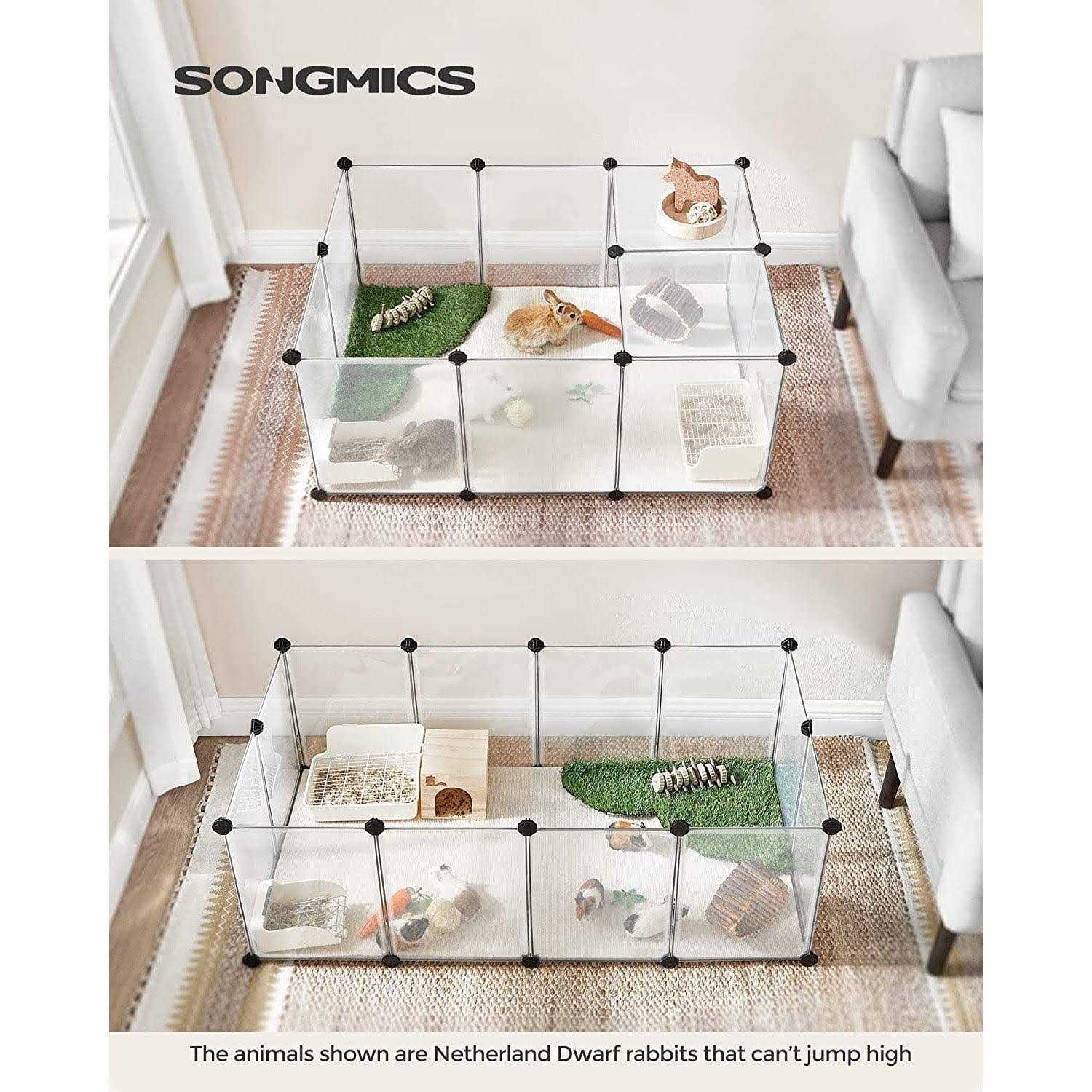 SONGMICS DIY Plastic Pet Playpen with Floor - Pet Supplies online store