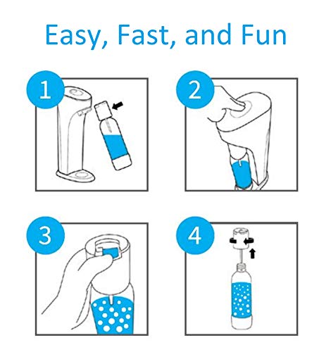 Drinkmate OmniFizz Sparkling Water and Soda Maker, Carbonates Any Drink, Bubble Up Bundle - Includes Two 60L CO2 Cylinders, One Carbonation Bottle, and Fizz Infuser (Arctic Blue)