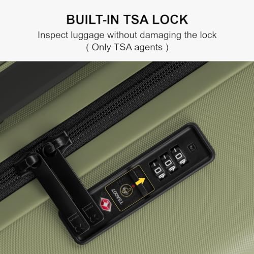 LEVEL8 Hard Shell Carry on Luggage Airline Approved, Carry-on Suitcases with Wheels, Lightweight Luminous Textured Hardside Travel Bag with Tsa Lock, 20 Inch, Black