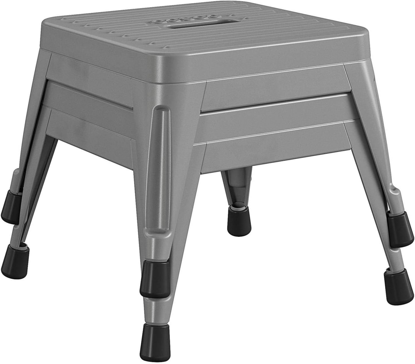 COSCO 1-Step Stackable Steel Step Stool, 2 Pack, Gray