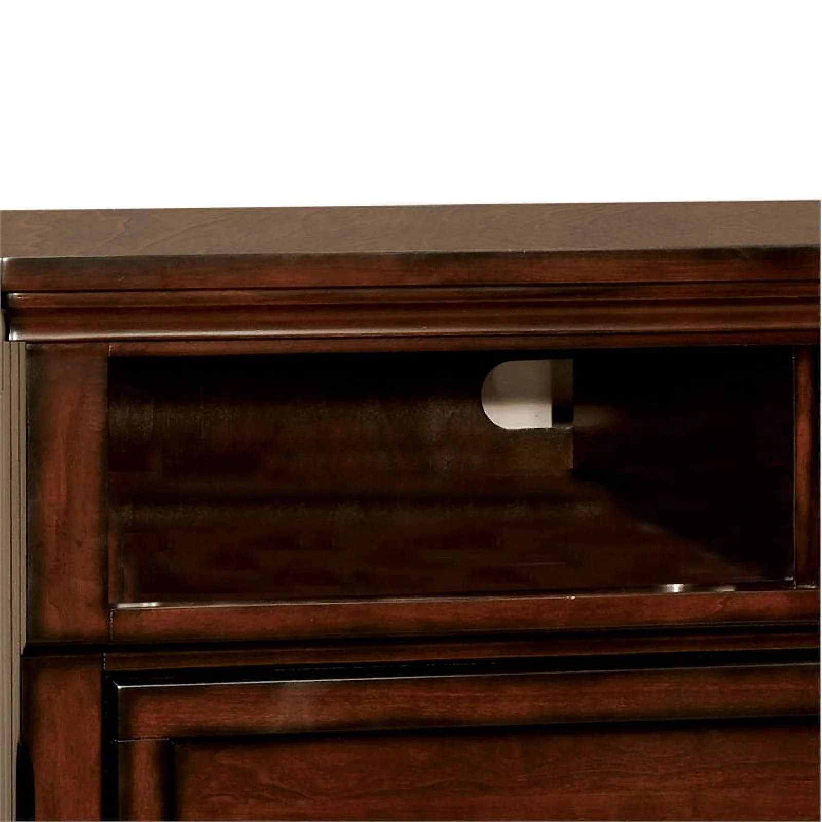 Furniture of America Caiden 2-Drawer Wood Media Chest in Dark Cherry