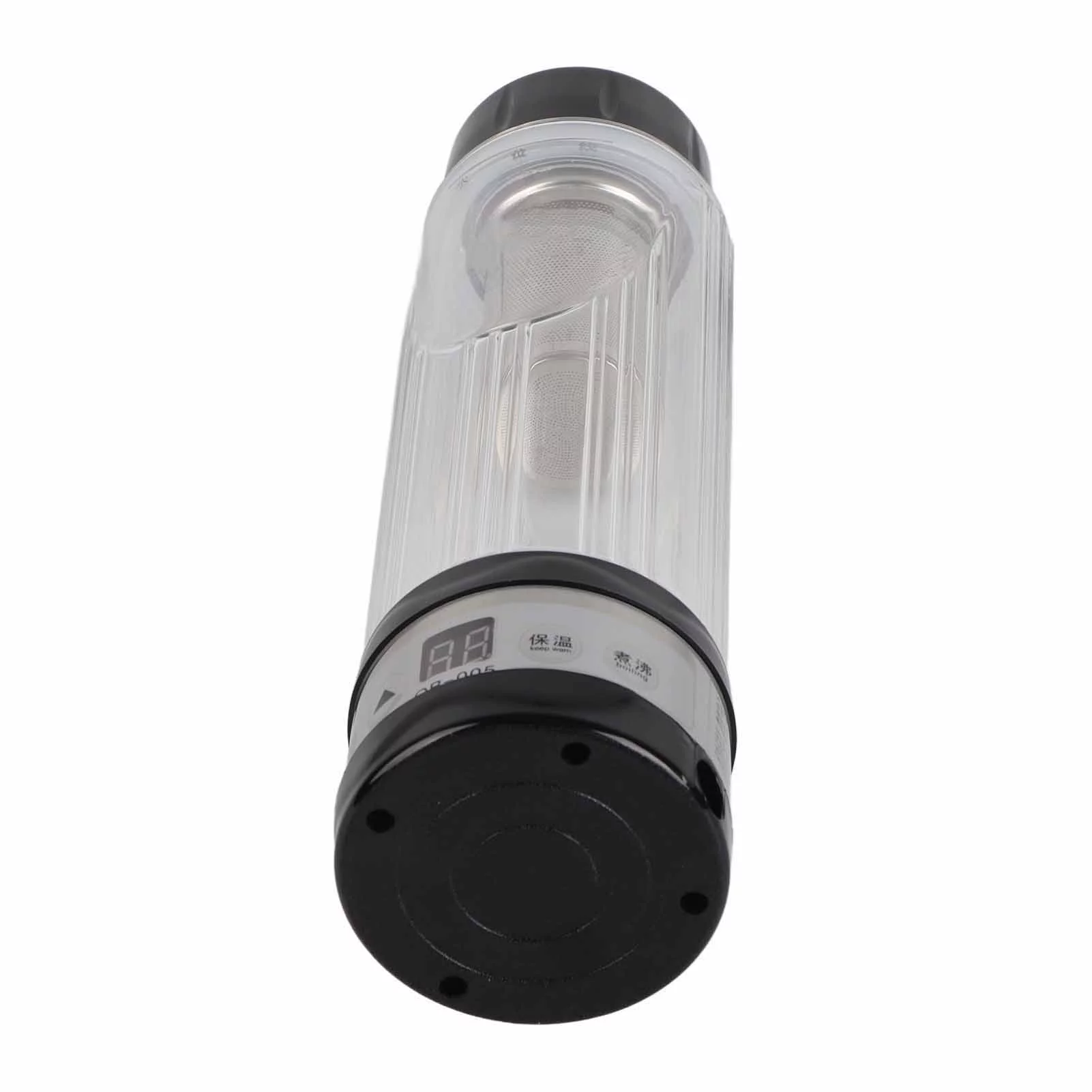 VIFERR Car Electric Kettle 12V / 24V 95W 420ml Car Electric Kettle Travel Tea Mug Water Heating Cup Bottle Holder(Black)