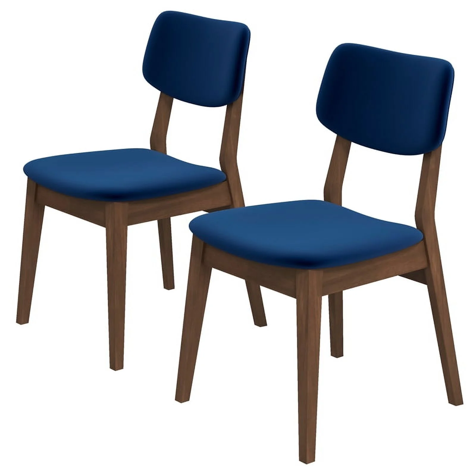 Aria Mid Century Modern Velvet Dining Room&Kitchen Chair in Blue (Set of 2)