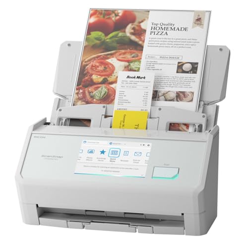 ScanSnap iX2500 Wireless or USB High-Speed Cloud Enabled Document, Photo & Receipt Scanner with Large Touchscreen and 100 Page Auto Document Feeder for Mac or PC, White