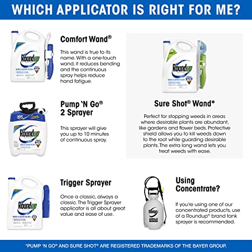 Roundup Concentrate Plus Weed and Grass Killer - Includes Easy Measure Cap, 64 oz.