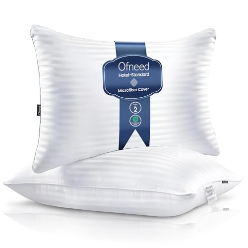 Down Alternative Bed Pillows for Sleeping, King Set of 2 Microfiber Breathable Cover, Hotel Collection, Cooling Hotel Quality, Bed Pillows for Side and Back Sleepers, Fluffy Pillows for Bed
