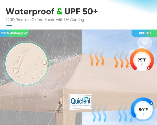 Quictent 10x20ft Easy Pop up Canopy Tent Instant Canopy Shelter Waterproof with Roller Bag