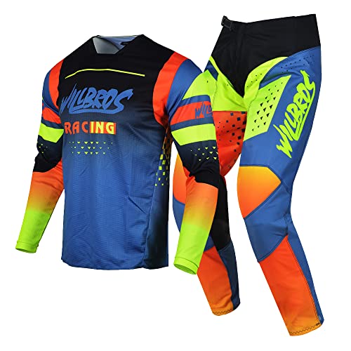 Willbros Motocross Jersey Pants Combo Mens Dirt Bike MX Gear Set Women Offroad Riding Adult Racewear