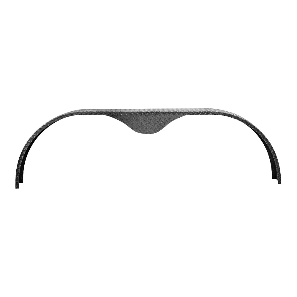 The Trailer Parts Outlet - Tandem Axle 9x72 Steel Teardrop Diamond Plate Trailer Fender, Pair Fender Kit