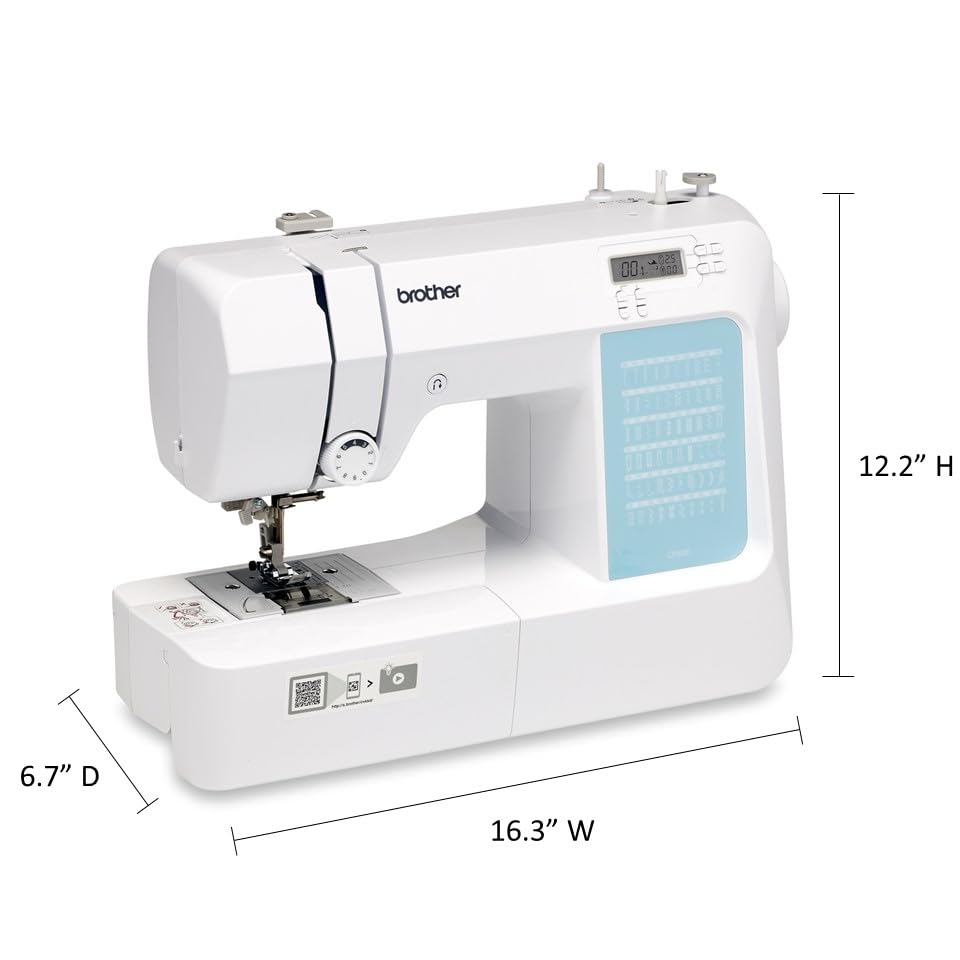 Brother CP60X Computerized Sewing Machine, 60 Built-in Stitches, LCD Display, 7 Included Feet, White