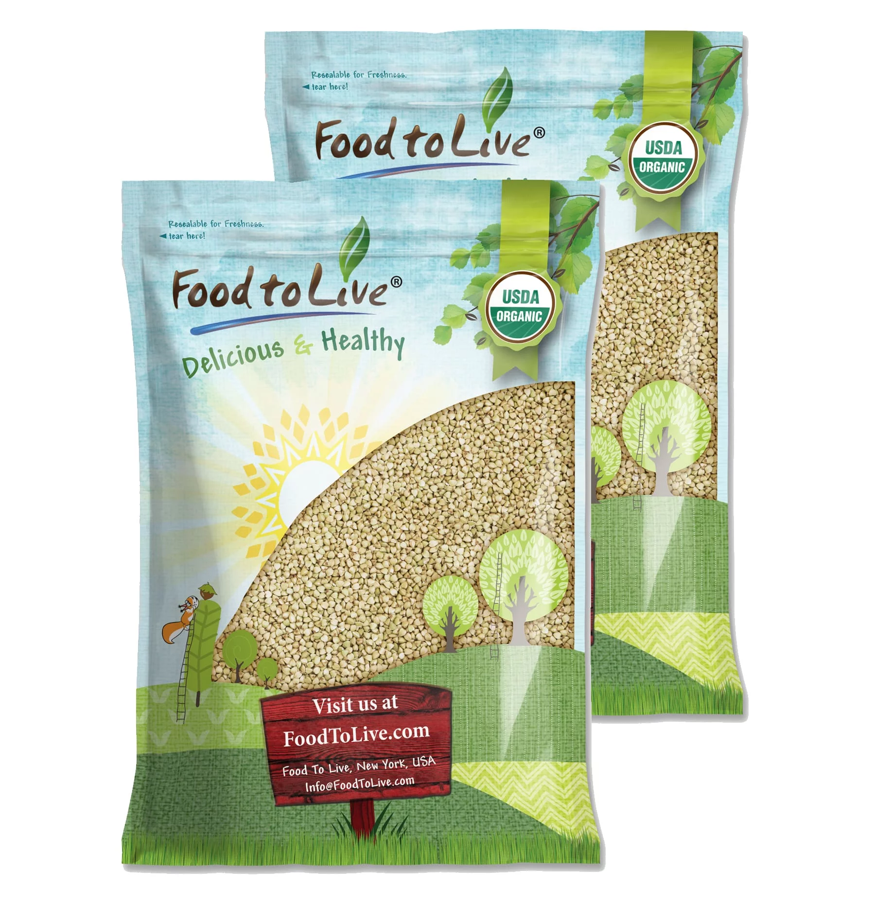 Organic Buckwheat Groats, 25 Pounds — Non-GMO, Kosher, Raw, Vegan — by Food to Live
